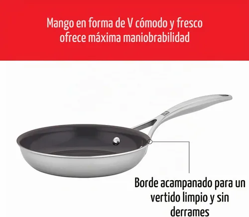 Vista 7 de ZWILLING Energy Plus - Sartén antiadherente de cerámica de acero inoxidable de 8 pulgadas