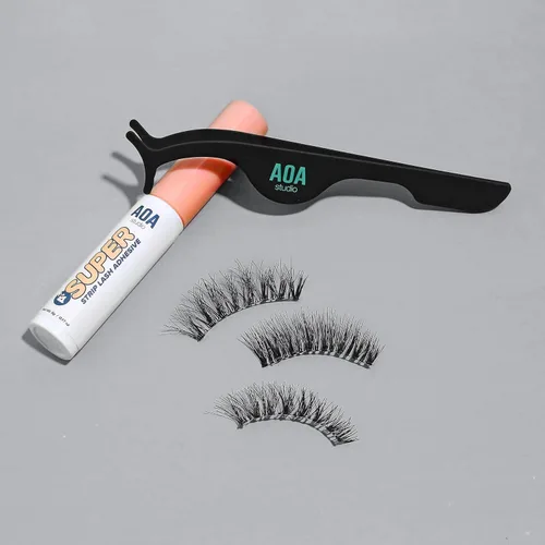 Vista 9 de AOA Studio Alexis - Juego de 6 pares de pestañas postizas naturales hechas a mano con pegamento y pinzas, volumen natural, reutilizables, pestañas