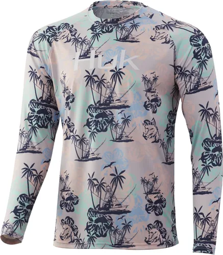 Vista 20 de Huk Pursuit Vented LS para hombre Refracción Fish Fade - San Sal/Wahoo