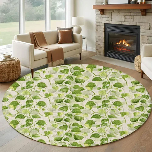 Vista 11 de 5x8 Area Rugs for Living Room, Spring Leaves Non-Slip Area Rugs for Living Room Bedroom Entryway, Abstract Retro Color Pastoral Plants Washable