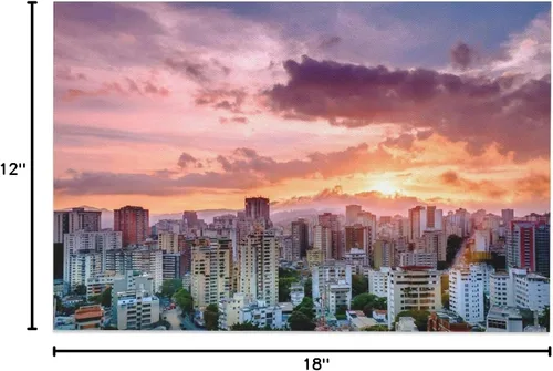 Vista 6 de Caracas Venezuela - Póster en lienzo de paisaje urbano con puesta de sol y puesta de sol, decoración de dormitorio, paisaje deportivo, oficina