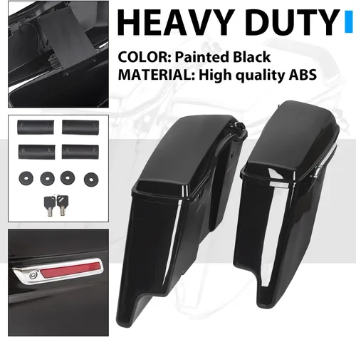 Vista 5 de ECOTRIC - Alforjas rígidas extendidas de 5 pulgadas para maletero, compatibles con todos los modelos Harley Davidson Road King Glide Softail Touring