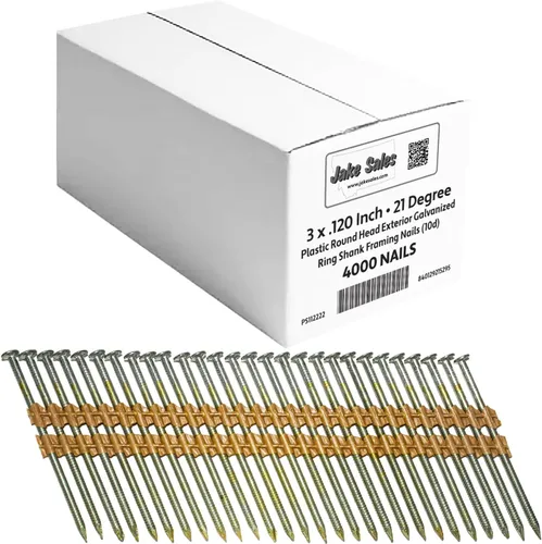 Vista 11 de 2-3/8 pulgadas x .113 (8d) 21 grados de plástico de 21 grados en tira de plástico - (caja pequeña) ~ 700 clavos