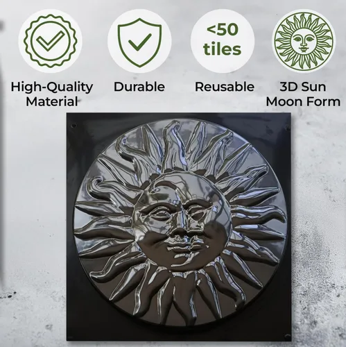Vista 6 de Sun Moon Garden Stone Stepping Mold Pathmaker Molde de hormigón - Adoquines de hormigón prefabricados de piedra de sol