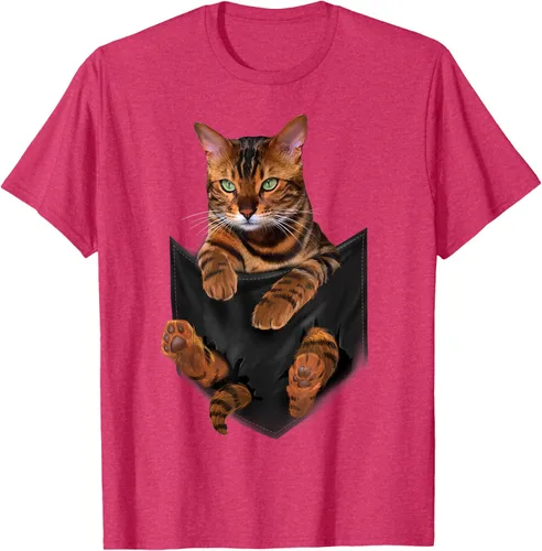 Vista 24 de Camiseta de bolsillo con estampado de tigre y gato Negro