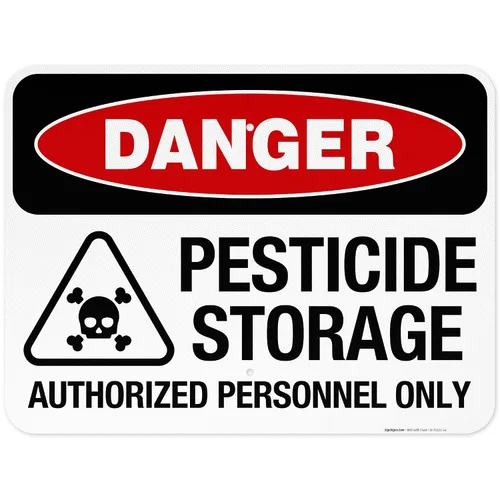 Vista 10 de Danger Pesticide Storage Authorized Personnel Only Sign, 10x7 Inches, Rust Free .040 Aluminum, Made in USA by Sigo Signs