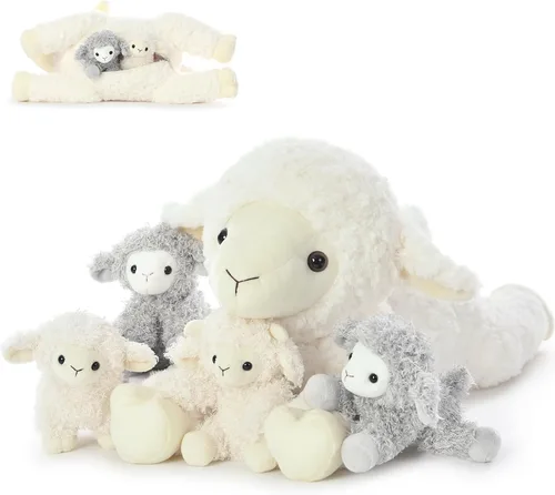 Vista 21 de BENINY - Juego de 4 piezas de peluche de águila calva, 18 pulgadas, mamá águila con 3 bebés