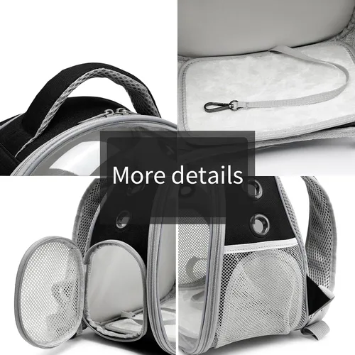 Vista 6 de Mochila Portátil de Viaje para Mascotas Transportín Bolsa para Hámster Conejillo de Indias Pájaro Perro Pequeño Gato Tortuga Transportín Jaula