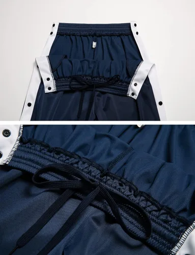 Vista 5 de THWEI Pantalones de baloncesto para hombre, informales, con abertura alta, botón a presión, pantalones deportivos para después de la cirugía