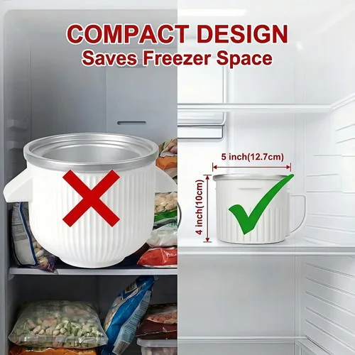 Vista 2 de Accesorio de heladera de dos tazones compatible con todas las batidoras de pie KitchenAid, lote doble de 1/4 cuarto de galón helado casero, gelato
