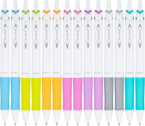 Vista 13 de Bolígrafo retráctil de tinta híbrida Acroball, de Pilot , Random Color Accents Paquete de 2