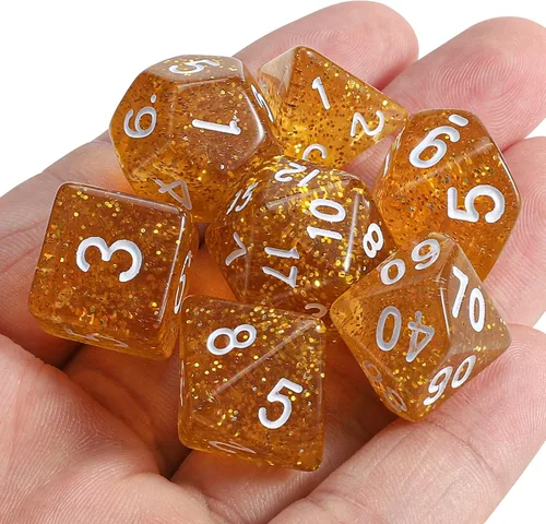 Vista 7 de CiaraQ DND - Juego de dados poliédricos con una bolsa de dados negra para juegos de mesa de rol D&D RPG MTG