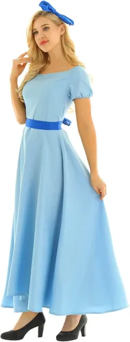 Vista 3 de Vestido de sirvienta de Halloween con cuello de barco para mujer, disfraz de anime, uniforme escolar, cosplay