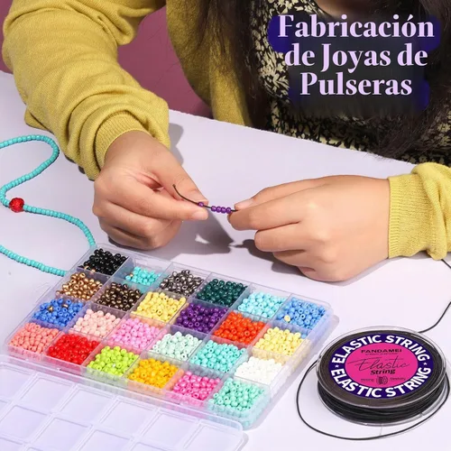 Vista 4 de FANDAMEI Cuerda elástica de 0.039 in para cuentas, cordón elástico para hacer pulseras, cordón elástico para hacer joyas, hilo resistente