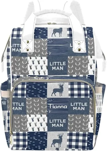 Vista 8 de XOZOTY Mochila de pañales personalizada con nombre para hombres y mujeres, bolsas de bebé de enfermería personalizadas, bolsa de viaje para hombros