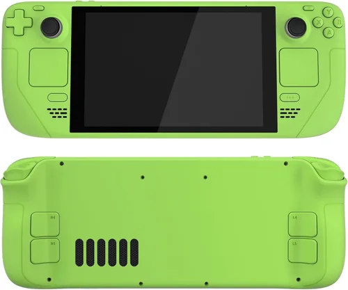 Vista 4 de eXtremeRate Carcasa verde personalizada para Steam Deck LCD, kit de carcasa completa de repuesto, cubierta delantera y trasera, botones, accesorios
