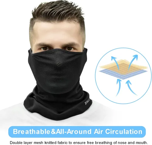 Vista 4 de YALUYALU Half BalaclavaNeck Warmer Gaiter for Men & Women, Ski Mask Face Scarf for Skiing, Fishing, Hiking, Cycling
