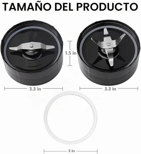 Vista 3 de Piezas de repuesto compatibles con Magic Bullet serie MB1001 de 250 W – Juego de accesorios de repuesto para licuadora prémium