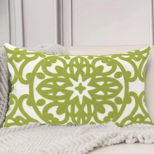 Vista 35 de Alysheer Funda de almohada decorativa bordada de 18 x 18 pulgadas, acogedora y fresca funda de cojín bohemia con diseño de mandala chic de punto