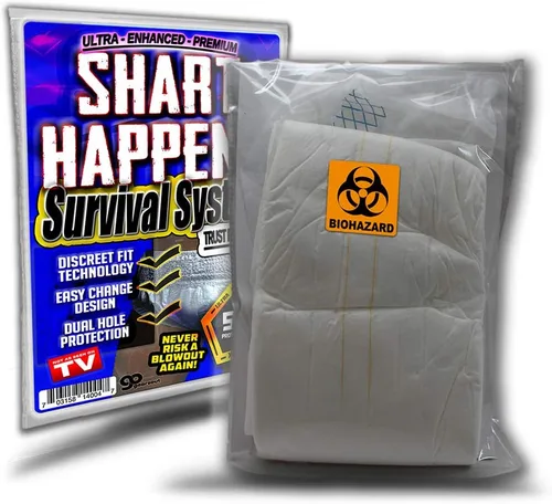Vista 8 de Shart Happens Survival System - Divertido kit de pañales para adultos, protección extrema contra golpes, fiesta de elefante blanco, cumpleaños