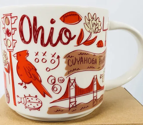 Vista 2 de Starbucks Taza de porcelana Ohio serie Been There Across the Globe Collection, 14 onzas
