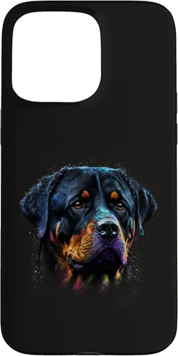 Vista 31 de Rottweiler Dog Face Watercolor Colorful Art Hand Drawn Case for iPhone 17