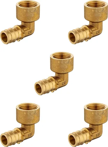 Vista 13 de Paquete de 2 accesorios de latón de expansión EFIELD Pex A de 1/2 x 1/2 pulgadas, codo hembra NPT para conexión de tubo Pex-A, ASTM F1960