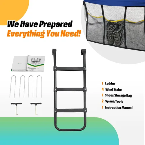 Vista 8 de Exacme Trampolín rectangular de 7 x 10, 8 x 12, 9 x 14 pies, para niños, dobles aberturas de cerramiento, trampolín rectangular pequeño