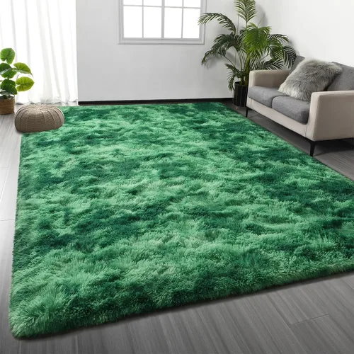 Vista 22 de Deerhoo Alfombra de Área Shag, 4 X 6 Alfombras de Felpa Suaves para Sala de Estar, Alfombra Ultra Suave Esponjosa y Peluda para Dormitorio, Alfombra