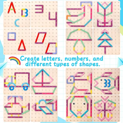Vista 3 de EZVYAO Juguete Montessori de madera para niños pequeños, juego de construcción de números de letra, rompecabezas apilables, aprendizaje preescolar