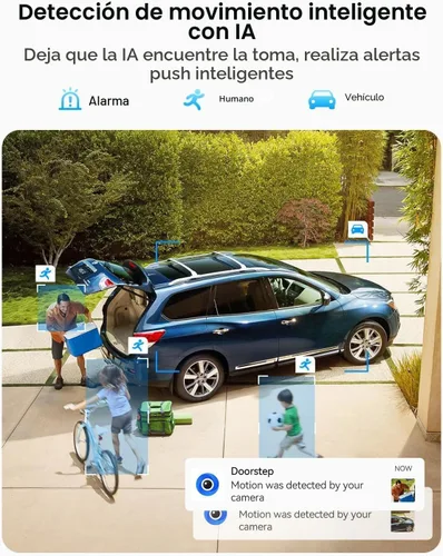 Vista 4 de LongPlus Cámara de seguridad solar 2K inalámbrica al aire libre
