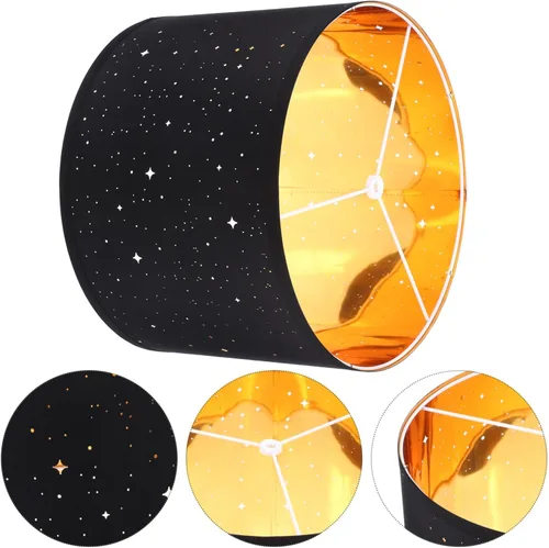 Vista 8 de Pantalla de lámpara de mesa, pantalla de repuesto para lámpara de tambor estrellado, pantalla de barril de estrella, clip, cubierta de luz