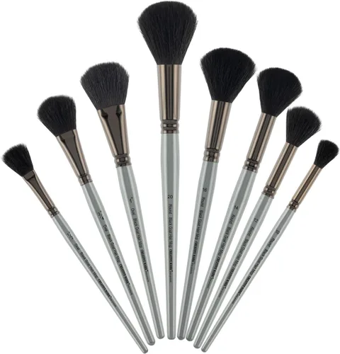 Vista 7 de Creative Mark Pinceles para mopa de pelo de cabra blanca natural, pinceles para pintura acrílica, aceite, acuarela y más, ovalados, tamaño 1 pulgada