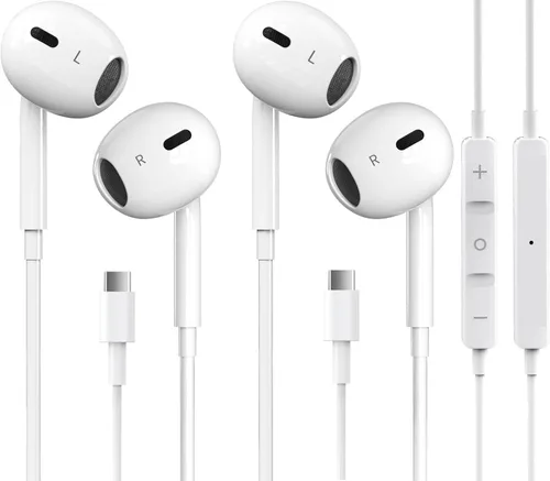 Vista 8 de Auriculares USB C para iPhone 17 16 15 Pro Max iPad Pro Auriculares Tipo C con Cable Auriculares con Micrófono y Control Remoto Cancelación de Ruido