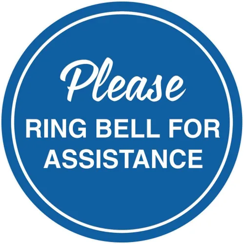 Vista 11 de Signs ByLITA Circle Please Ring Bell For Assistance - Letrero de pared o puerta Fácil instalación Letrero de recepción de recepción