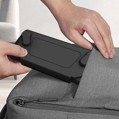 Vista 6 de Funda Protectora Ultradelgada de TPU Mejorada con Tapa Frontal Compatible con ASUS ROG Ally, Diseño Anti-Golpes, Antideslizante y Antiarañazos Negro