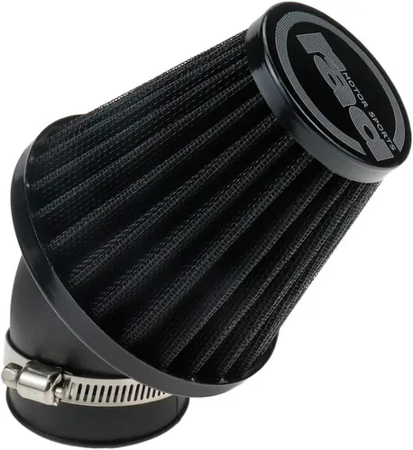 Vista 4 de Filtro de aire universal para motocicleta Sydien, piezas modificadas reemplazables para aumentar el flujo de aire en el motor, 42RAD con abrazadera