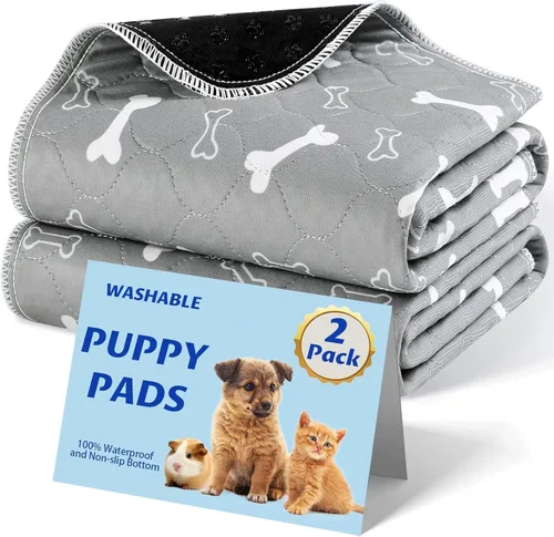 Vista 10 de Almohadillas lavables para orina para perros, paquete de 2 almohadillas reutilizables para cachorros, almohadillas de orina de perro de rápida