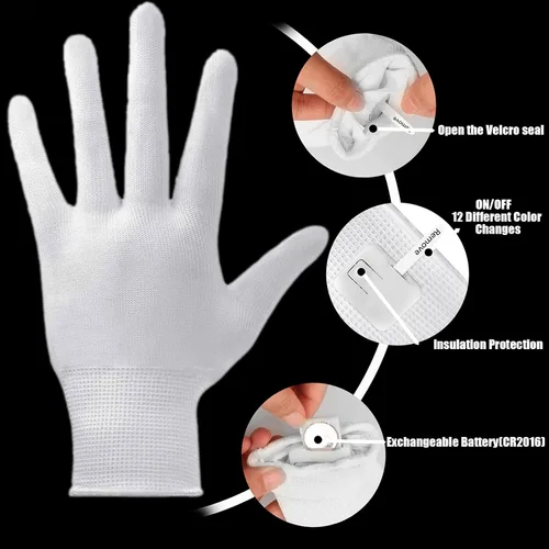 Vista 9 de Guantes LED con luz LED para niños, adolescentes y adultos, regalos de juguete para niños de 5 a 12 años de edad, para hombres y mujeres, 12