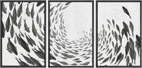 Vista 65 de SIGNWIN Lienzo enmarcado para pared, juego de arte tranquilo con reflejo de lago, acuarela, montaña y agua, ilustraciones modernas, arte abstracto
