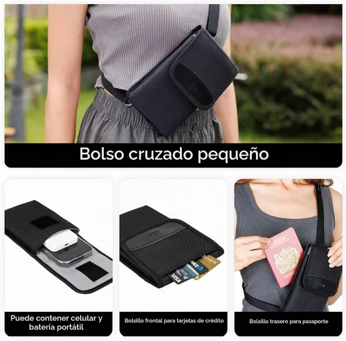 Vista 4 de KIWIFOTOS Travel Neck Phone Holster Pouch for 18 17 16 15 Pro Max S26 S25