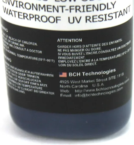 Vista 3 de BCH Recambio de tinta de sello negro premium Fórmula de tinta permanente e impermeable de secado rápido para sellos de goma autoentintados