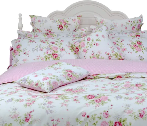 Vista 21 de FADFAY Juego de funda de edredón tamaño individual azul con flores de rosa y peonía, ropa de cama rústica con flores de peonía, juego de funda