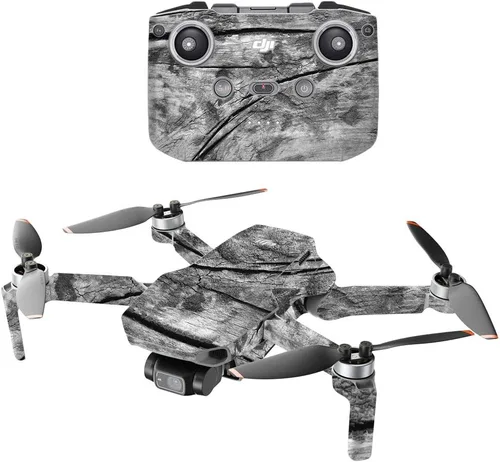Vista 10 de MightySkins - Compatible con DJI Mini 2 Dron portátil – Madera negra Funda protectora de vinilo duradera y única Fácil de aplicar, quitar