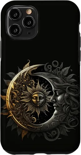 Vista 29 de Moon And Sun Celestial Yin And Yang Leaves Case for iPhone 16