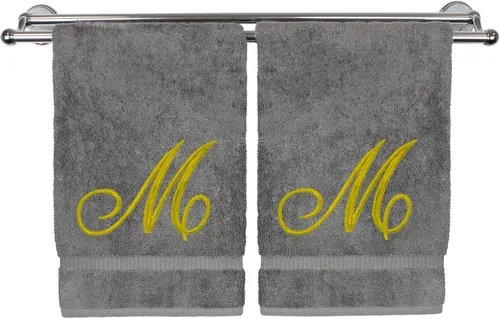 Vista 257 de Toalla de mano con monograma, regalo personalizado, 16 x 30 pulgadas, extra absorbente, 100% algodón turco, acabado de rizo suave, para baño, cocina