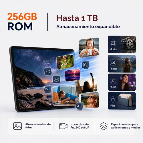 Vista 8 de 15.6 Inch Tablet, Android 16, Widevine L1, FHD IPS Display for Sheet Music 16GB Memory 256GB Storage, Helio G99 Octa-Core, 30W Fast Charging