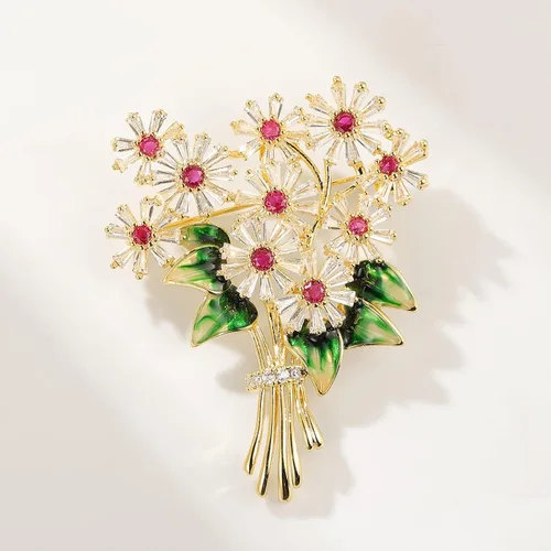 Vista 2 de Broche elegante de flor de perla de diseñador Broches Broches Bisutería para Mujer Moda Regalo de Navidad