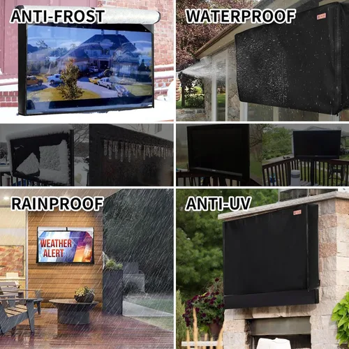 Vista 7 de Funda para TV al aire libre para invierno de 41-43 pulgadas - Forro resistente a los arañazos de fieltro, protector de pantalla de TV Oxford 600D