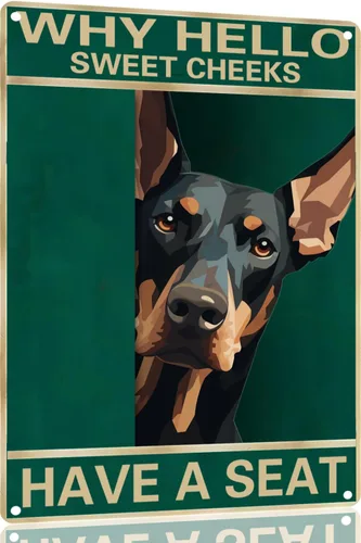 Vista 19 de Labrador Retriever - Letrero de metal con texto en inglés "Why Hello Sweet Cheeks Have A Seeks Have A Seeks" (1683)